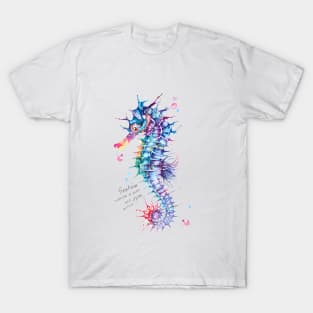 Seahorse painted with fantasy style watercolor 1 T-Shirt